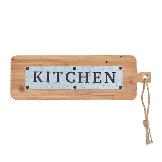 Brown Fir Modern Farmhouse Wall Decor, 8" x 24" x 1"